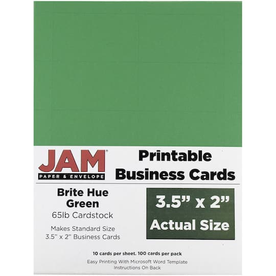 JAM Paper Brite Hue Printable Business Cards